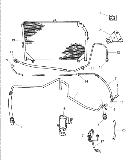 1997 Dodge Viper Line-Air Conditioning Suction Diagram for 5245035