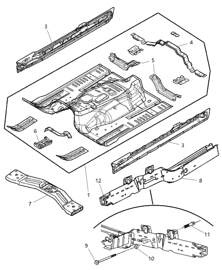 2002 Jeep Liberty Bracket-Frame Rail Diagram for 55360168AA