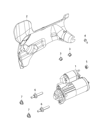 2021 Jeep Grand Cherokee Engine Starter Diagram for 4896464AE