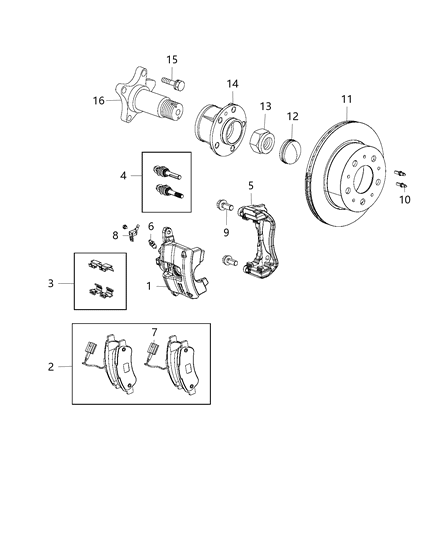 2014 Ram ProMaster 3500 Adapter-Disc Brake CALIPER Diagram for 68173916AA