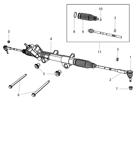 2011 Ram 3500 Gear Rack & Pinion Diagram