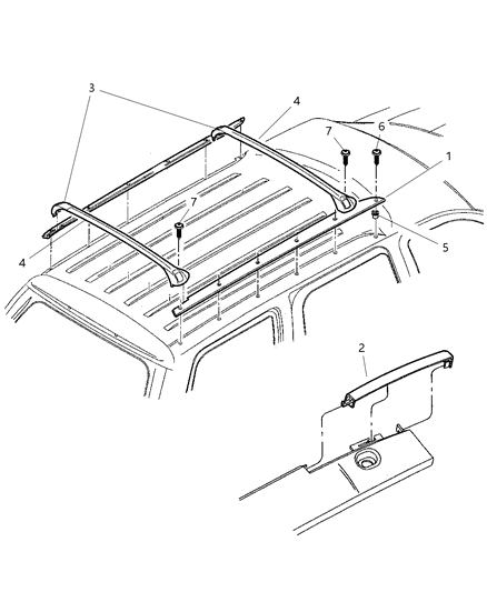 2002 Dodge Durango Luggage Rack Diagram