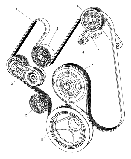 2007 Dodge Ram 3500 PULLEY-A/C Compressor Diagram for 5183899AA