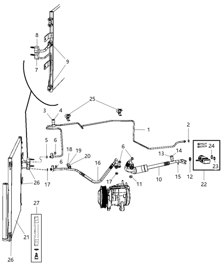 2012 Ram 1500 Line-A/C Discharge Diagram for 68092246AB