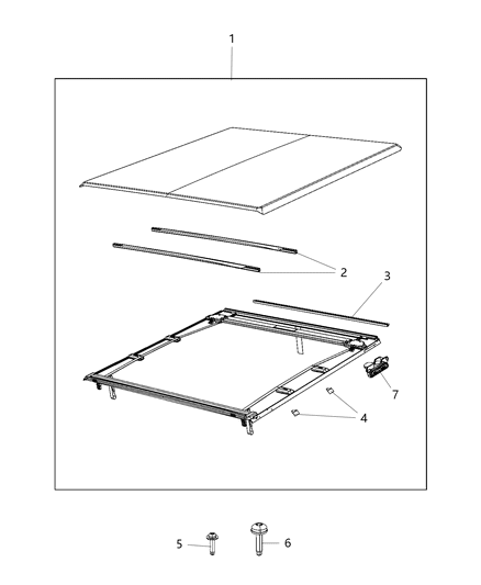 2020 Jeep Gladiator TONNEAU Cover Diagram for 68466075AA