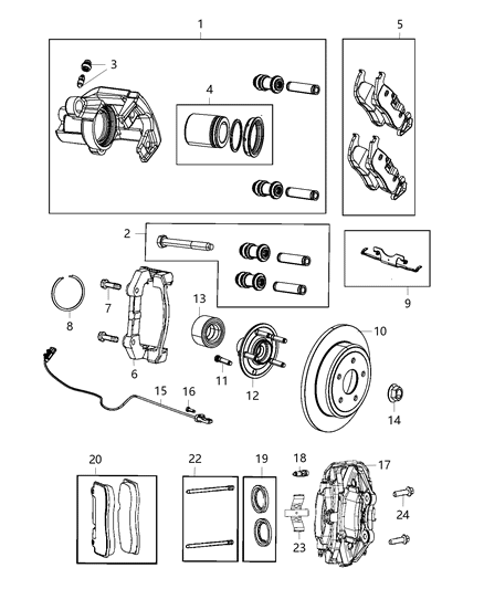 2014 Jeep Grand Cherokee Wheel Bearing Diagram for 52124768AB