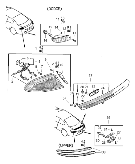 2001 Dodge Stratus Socket-Tail, Stop, And Turn Lamp Diagram for MR570483