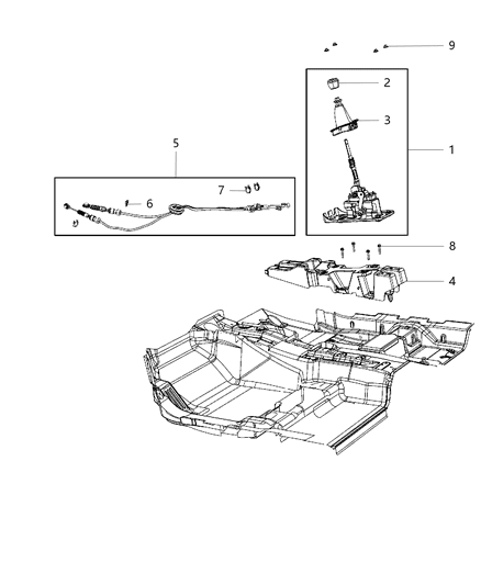 2015 Dodge Journey Gear Shift Lever, Boot & Knob Diagram