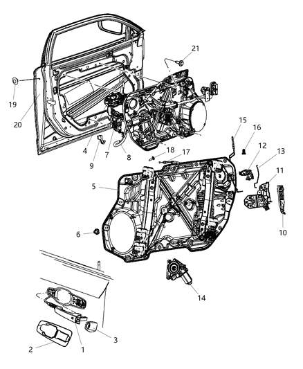 2013 Chrysler 300 Handle-Exterior Door Diagram for 1RH64JRPAE