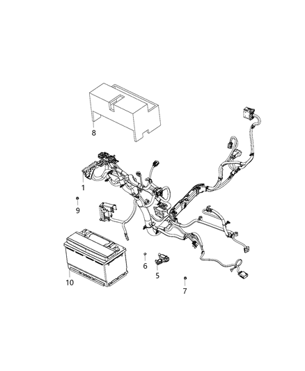 2019 Ram 1500 Electrical Battery Alternator Wiring Diagram for 68293804AE