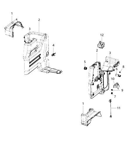 2019 Jeep Wrangler Quarter Trim Panel Diagram