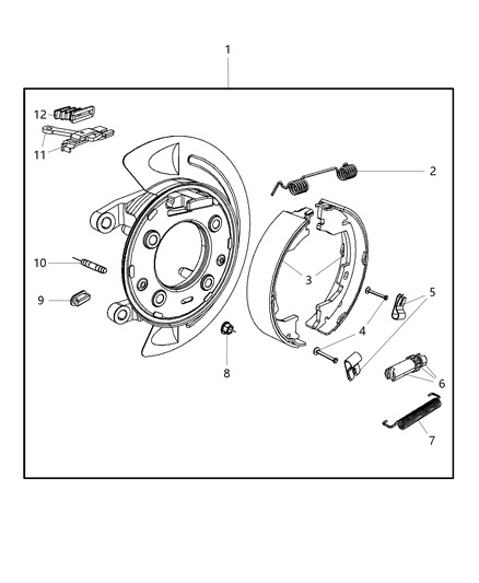 2008 Dodge Ram 3500 Park Brake Assembly, Rear Disc Diagram