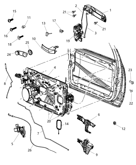 2020 Ram 2500 Handle-Door Interior Diagram for 68445079AA