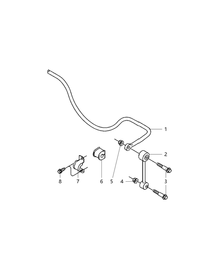 2006 Jeep Wrangler Stabilizer - Rear Diagram