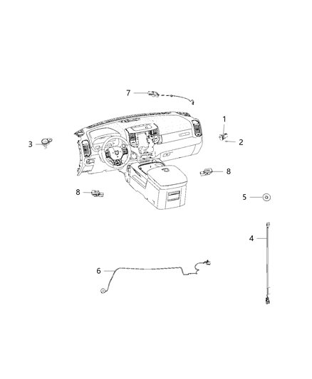 2020 Ram 3500 Pickup Lamps, Interior Diagram 2