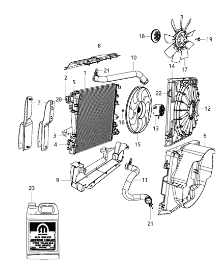 2010 Jeep Wrangler Radiator & Related Parts Diagram