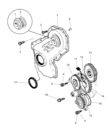1998 Jeep Cherokee MEX Parts-Timing Belt Cover Diagram for 5010856AA