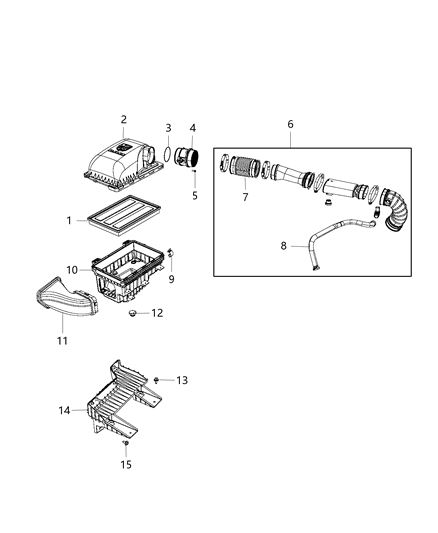 2014 Ram 1500 Ambient Air Duct Diagram for 68190706AA