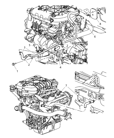 2007 Chrysler Pacifica Hose-Oil Cooler Outlet Diagram for 4677673AA