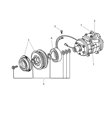 1997 Jeep Grand Cherokee COMPRES0R-Assembly A/C Diagram for 56006551