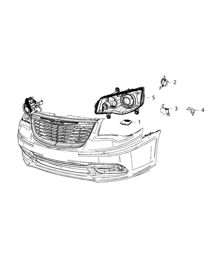 2016 Chrysler Town & Country Module, Hid Lamps & Headlamp Leveling Diagram