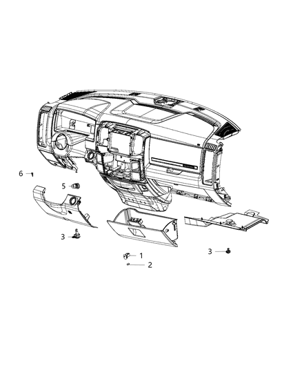 2020 Ram 1500 Classic Lamps, Interior Diagram 2