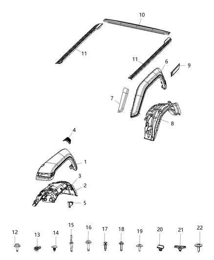 2021 Jeep Gladiator Exterior Ornamentation Diagram