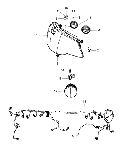 2012 Chrysler 200 Lamps, Front Diagram