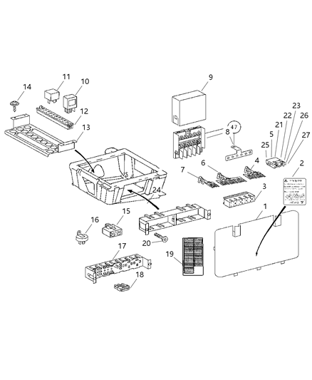 2006 Dodge Sprinter 3500 Cover-Fuse Access Diagram for 5133683AA