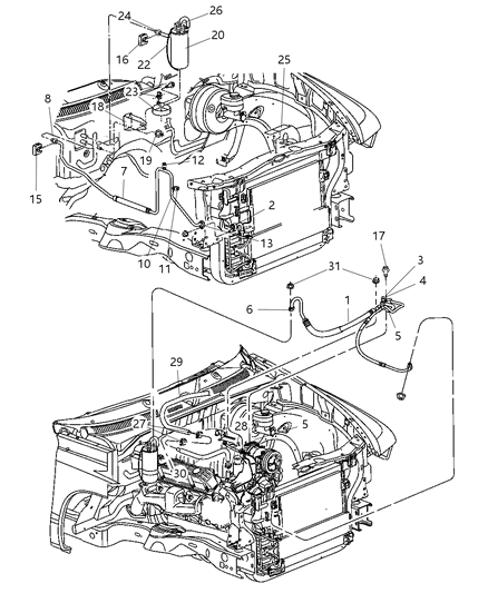 2002 Dodge Dakota Plumbing - Heater & A/C Diagram 2