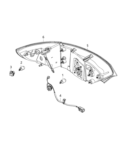 2018 Chrysler Pacifica Parts, Rear Tail Lamps Service Diagram 1