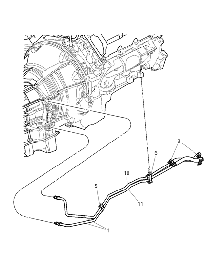 2003 Jeep Liberty Transmission Oil Cooler & Lines Diagram