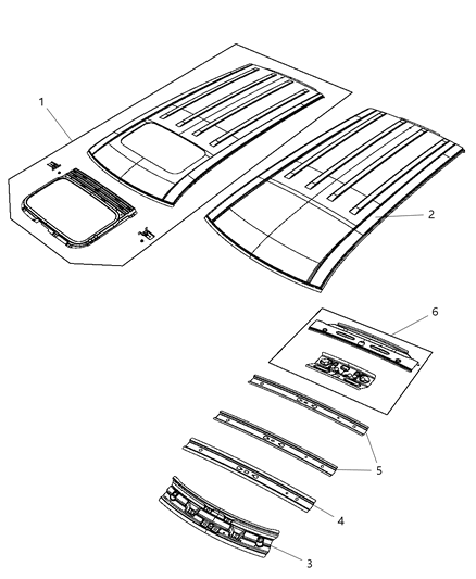 2012 Dodge Journey Bow-Roof Diagram for 5067959AA