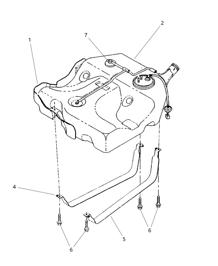 1999 Chrysler Sebring Strap-Fuel Tank Diagram for 4616459
