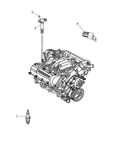 2011 Chrysler Town & Country Spark Plugs, Ignition Coil Diagram