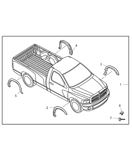 2006 Dodge Ram 2500 Wheel Flares Diagram