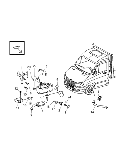 2008 Dodge Sprinter 3500 Auxiliary Warm Water Heater Mounting Diagram 1