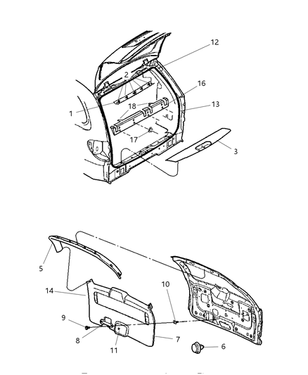 2005 Dodge Grand Caravan Molding-LIFTGATE Diagram for YQ02BD1AC