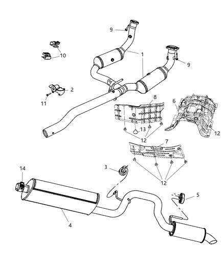 2008 Jeep Liberty Clamp-Exhaust Diagram for 52125485AA