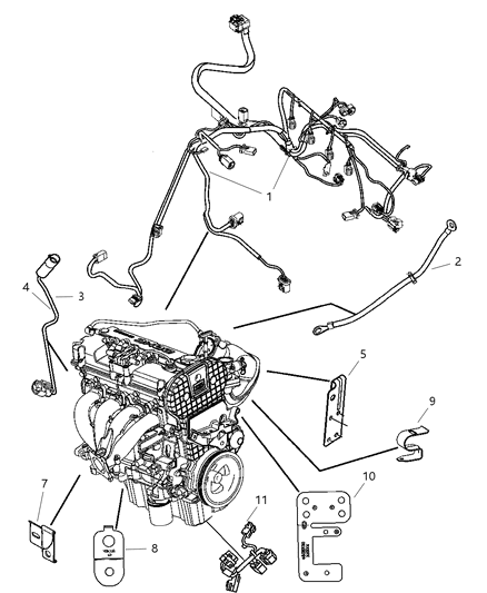 2005 Dodge Stratus Wiring - Engine & Related Parts Diagram 2