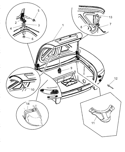 2001 Dodge Viper Seal-Trunk Closeout Diagram for 4848206AB