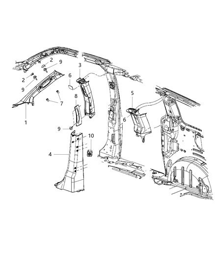 2011 Dodge Grand Caravan Molding-Windshield GARNISH Diagram for ZR18BD1AJ