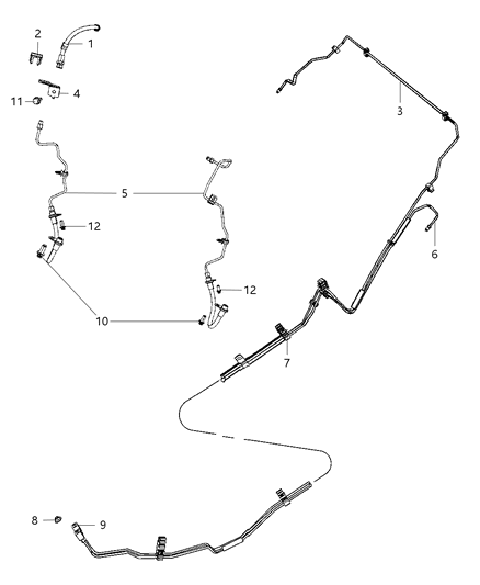 2013 Chrysler 200 Brake Tubes, Rear Diagram