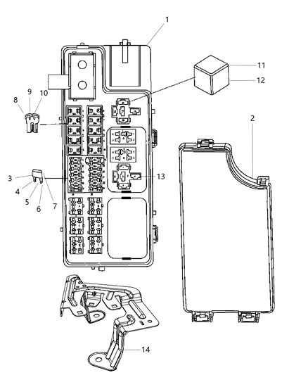 2011 Jeep Compass Bracket-Power Distribution Center Diagram for 4692126AC