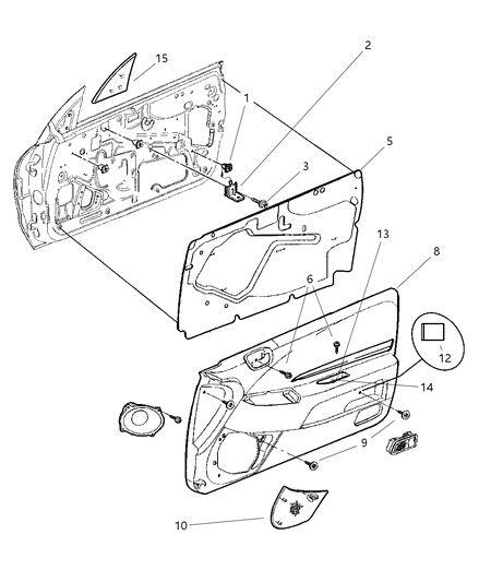 2000 Chrysler Sebring Convertible Door Panel Diagram