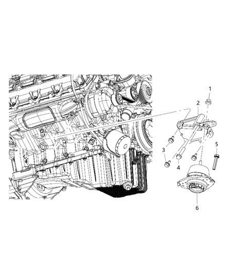 2014 Dodge Durango Engine Mounting Right Side Diagram 4