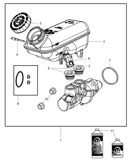 2011 Chrysler Town & Country Brake Master Cylinder Diagram