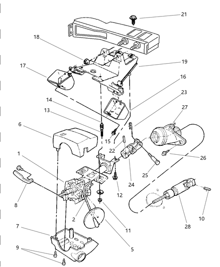 1997 Chrysler LHS Column, Steering Diagram