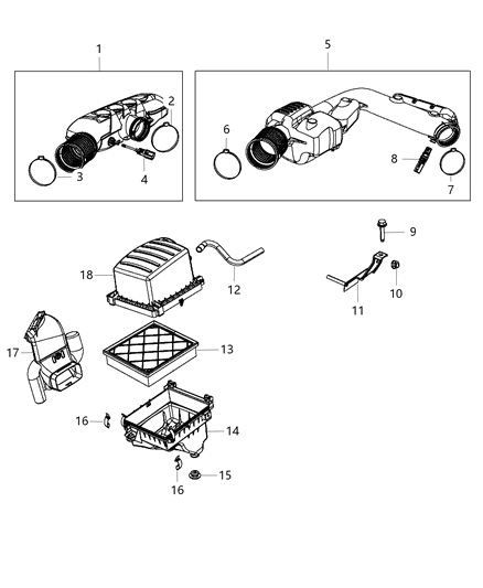 2015 Dodge Durango Cover-Air Cleaner Diagram for 68155742AA