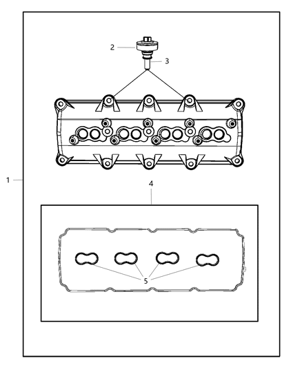 2014 Ram 3500 Pickup Cylinder Head & Cover & Rocker Housing Diagram 1
